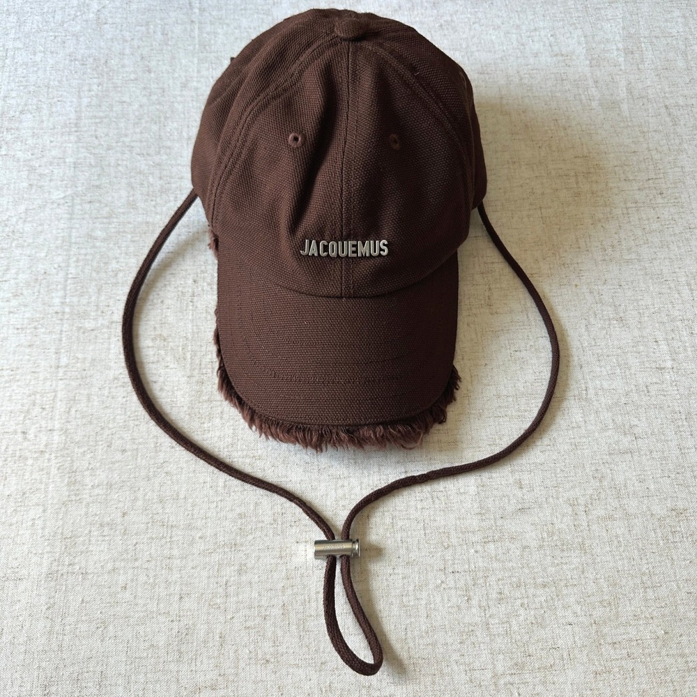 Jacquemus Les Classiques Artichaut Baseball Cap Brown Fringe Canvas Hat 58 - Picture 5 of 10